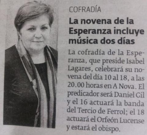 La novena de la Esperanza incluye música dos días