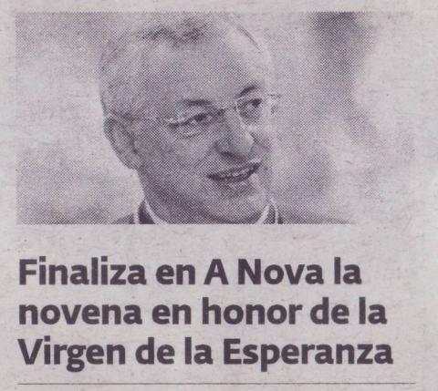 Finaliza en A Nova la novena en honor de la Virgen de la Esperanza