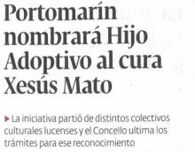 Portomarín nombrará Hijo Adoptivo al curo Xesús Mato