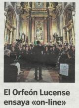 El Orfeón Lucense ensaya "on-line"
