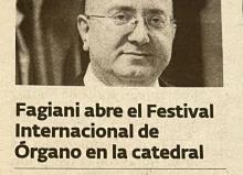 Fagiani abre el Festival Internacional de Órgano en la Catedral